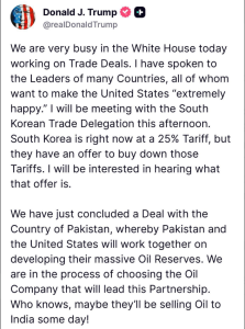 Trump Oil Del with pakistan 