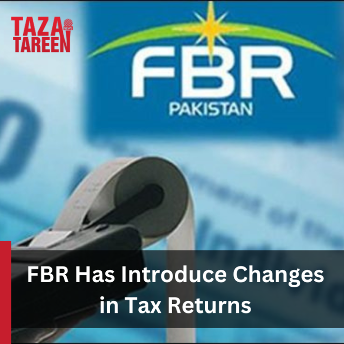 FBR Tax return changes